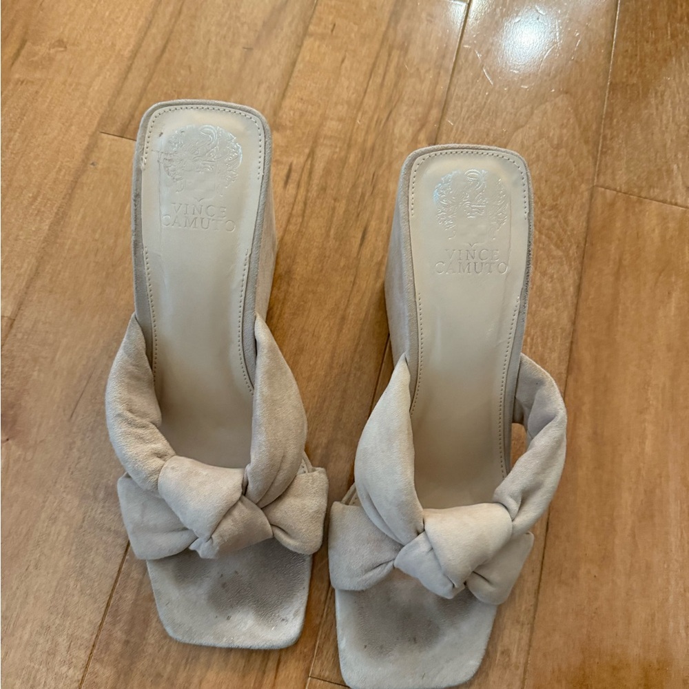 Vince Camuto Tan Knotted Mules